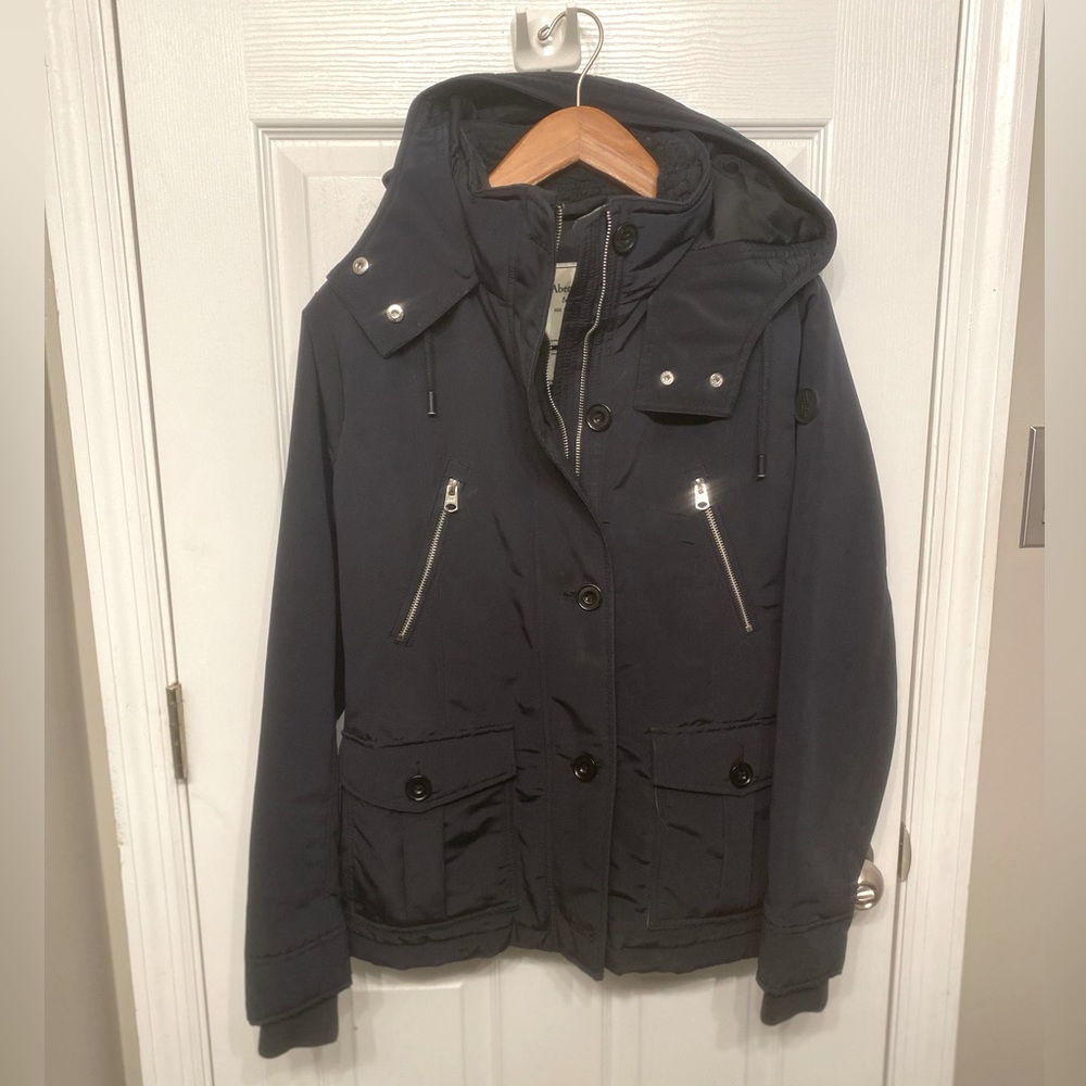 Abercrombie & Fitch Black Winter Parka Size Large